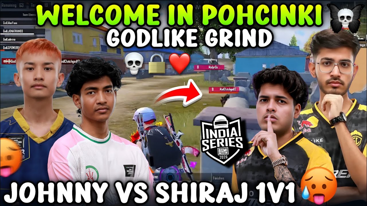 GODL ADMINO WELCOME CLUTCHGOD IN POCHINKI 😳 JONATHAN VS SHIRAJ 1V1 LIVE 🚨 GODL GRIND FOR BGIS 😊