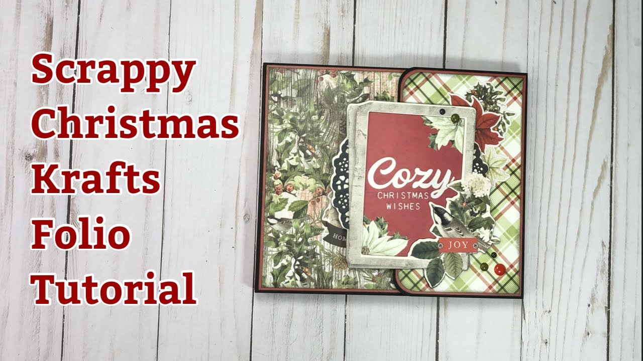 Waterfall Folio Tutorial collab w/@KarolinasKrafts #scrappychristmaskrafts | Simple Vntg Rustic Xmas