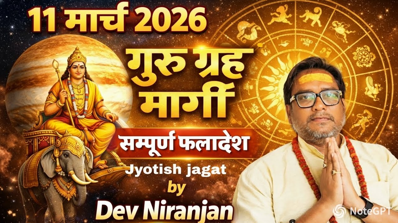 11 मार्च 2026- गुरु मार्गी - सम्पूर्ण फलादेश -Jyotish jagat by Dev niranjan