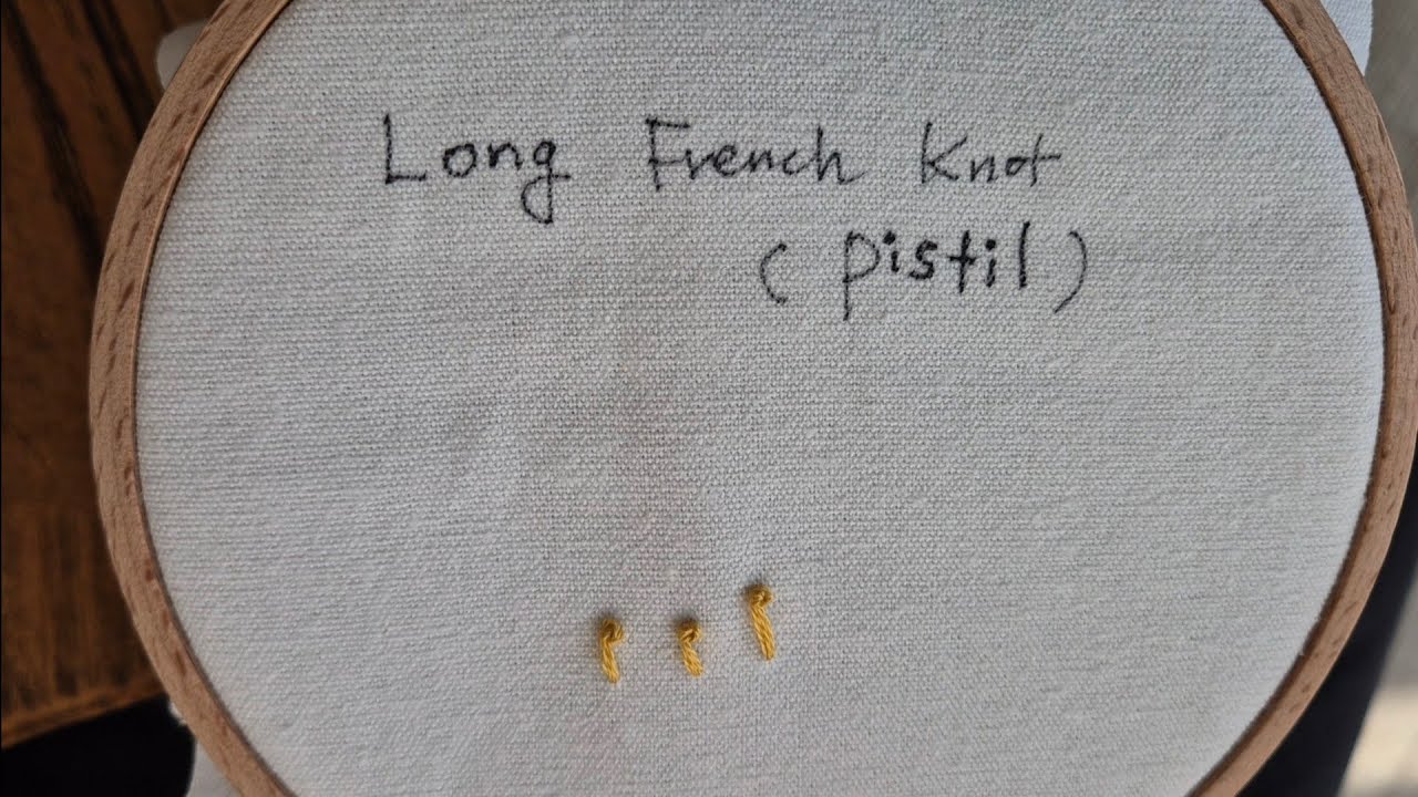 프랑스자수 롱프렌치넛스티치 Long French knot stitch Pistil stitch