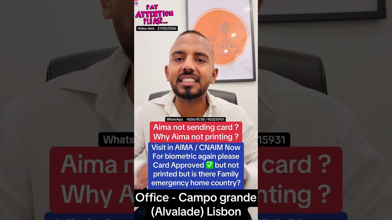 Aima not sending card ?Why Aima not printing ? ®Live Portugal By Harry | Advocate Harry | Portugal