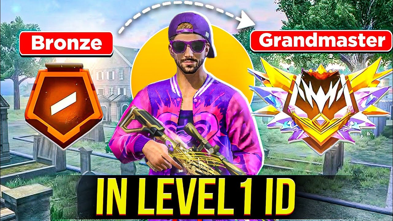 Bronze To Grandmaster 🔥 In Level 1 Id | Without Gun Skin Challange ☠️ | Ep-1