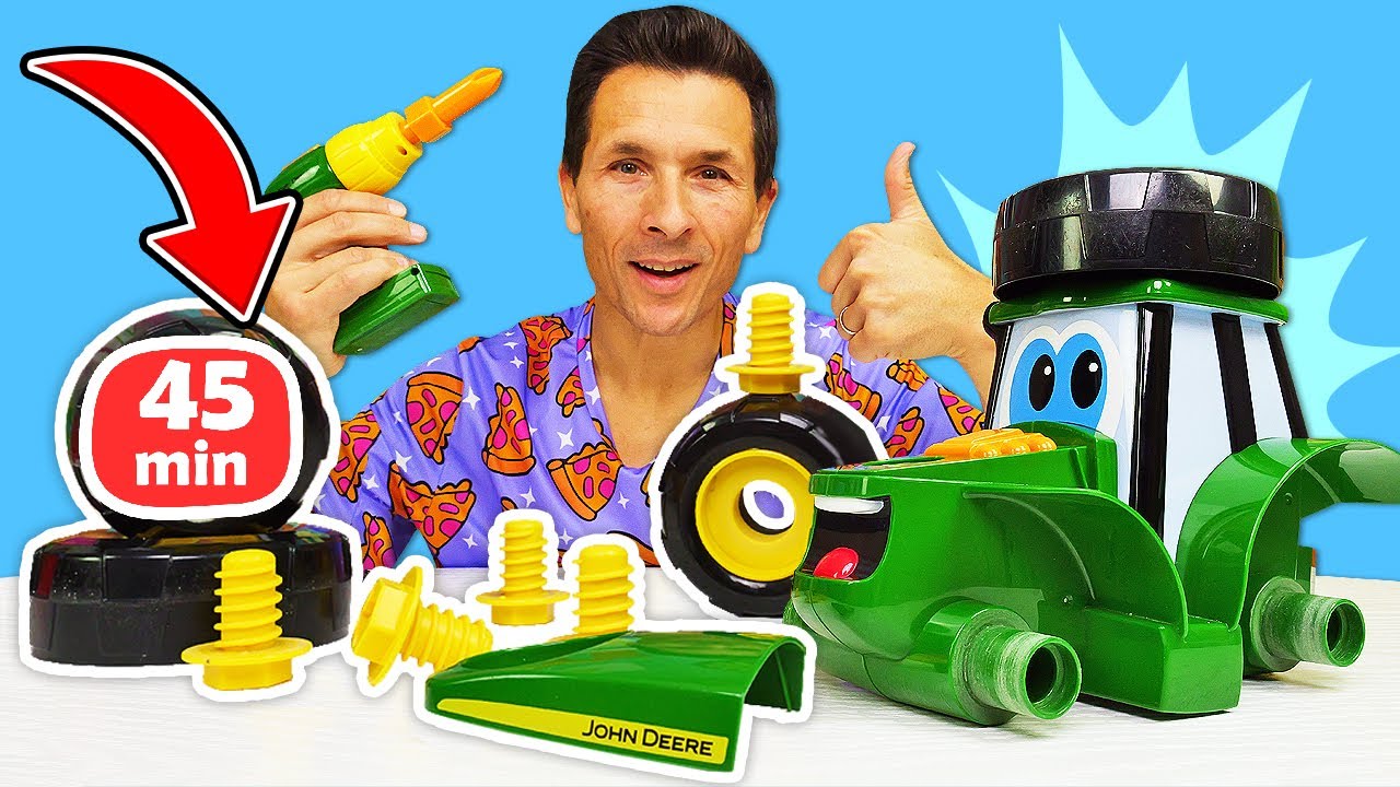 45 MIN 🚜 de jeux avec voitures et Johnny le tracteur pour enfants en français