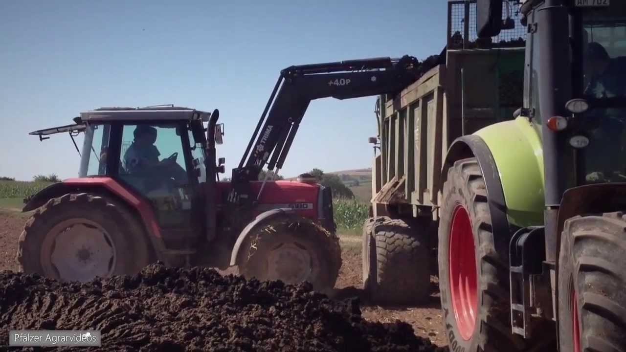 Claas Axion 810 + Tebbe HS200 & Claas Ares 657 ATZ + Tebbe DS 140 - Klärschlamm streuen
