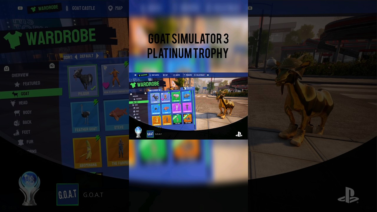 Goat Simulator 3 Platinum Trophy (2.3%) #goatsimulator3 #goatsim3 #platinumtrophy #plat #trophy #PS5