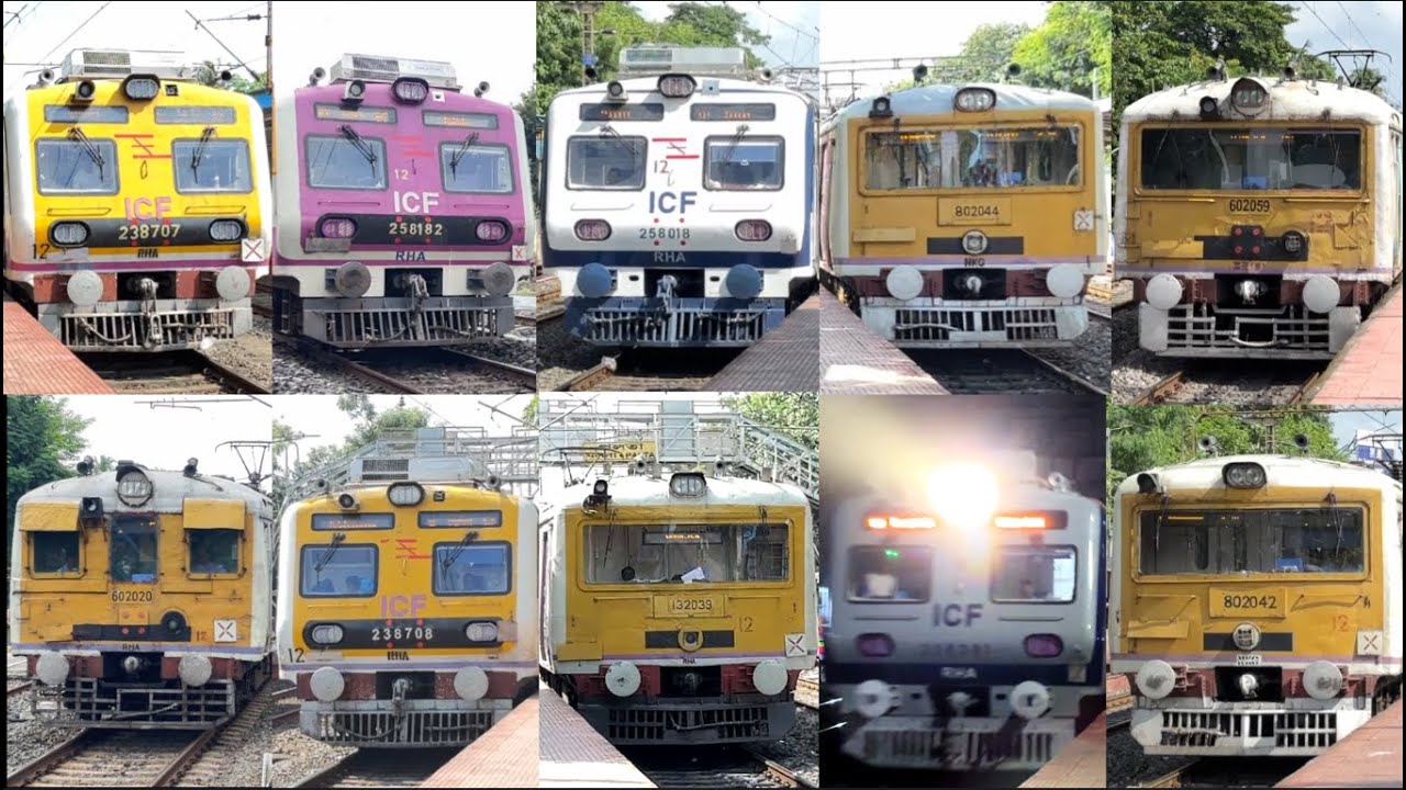 [19 in 1] Amazing multicolored different model EMU local trains at Palta Station/ER- Kolkata Trains!