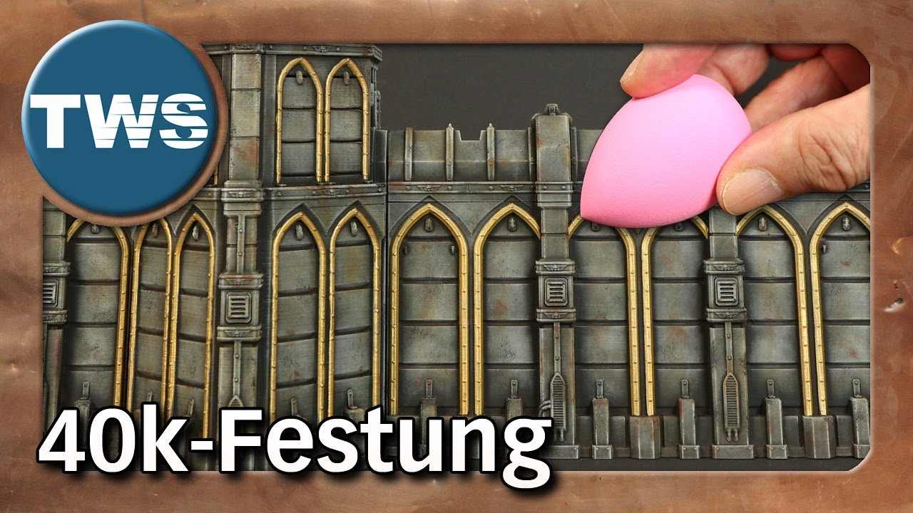 Tutorial: Warhammer-40k-Festung bemalen • Tupf-Technik mit Makeup-Schwamm (Tabletop, TWS)