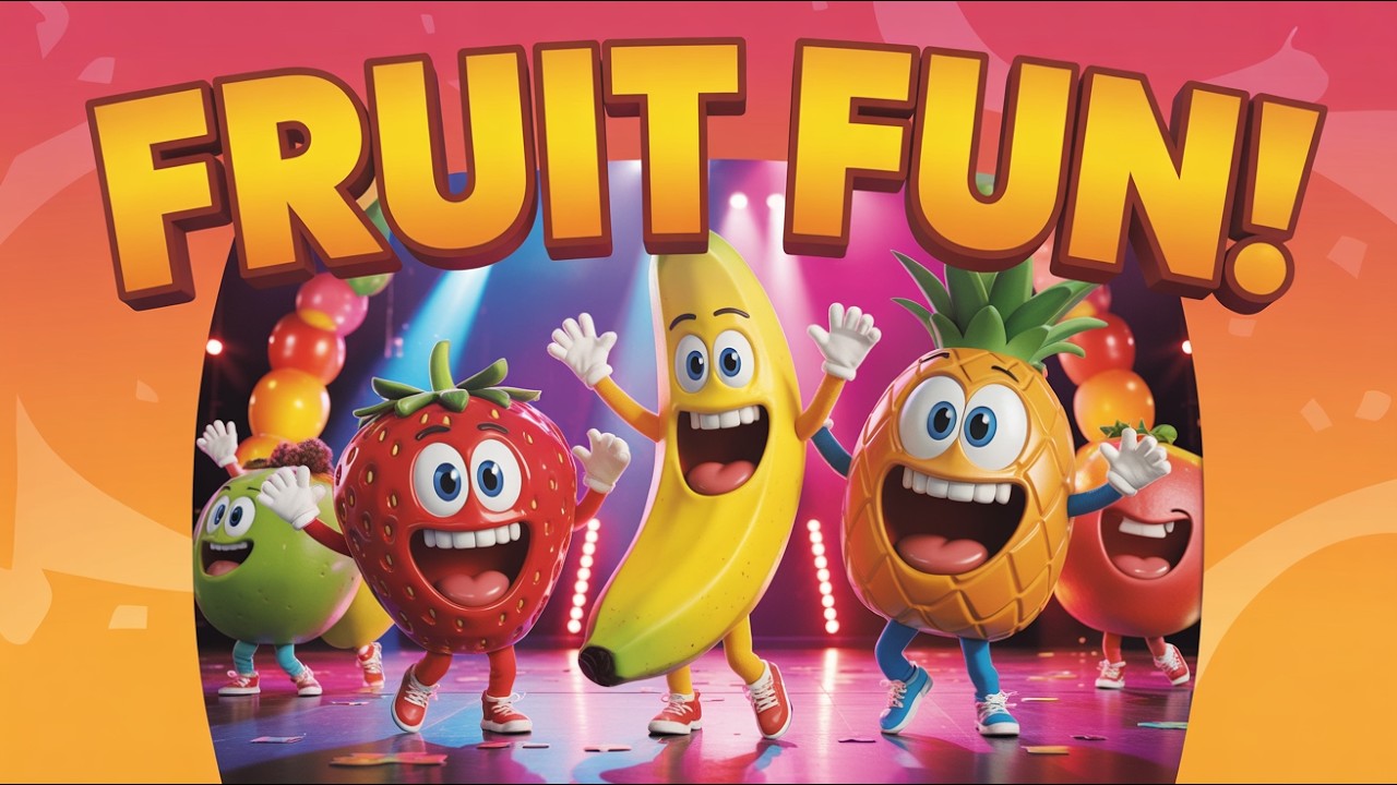 Sing Along Fruit Song English for Kids Apple Banana Mango Grapes Orange Learning