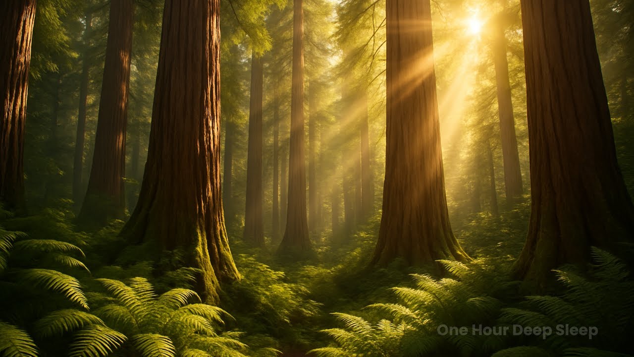 Redwood Forest Sleep Music 🌲 1 Hour Deep Sleep & Stress Relief