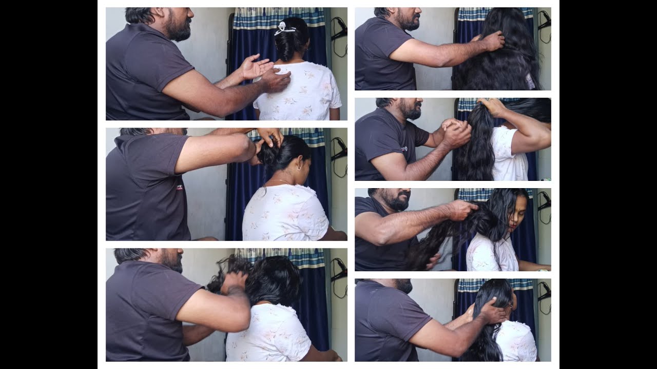 First Time Hair Oil Massage In My Wife