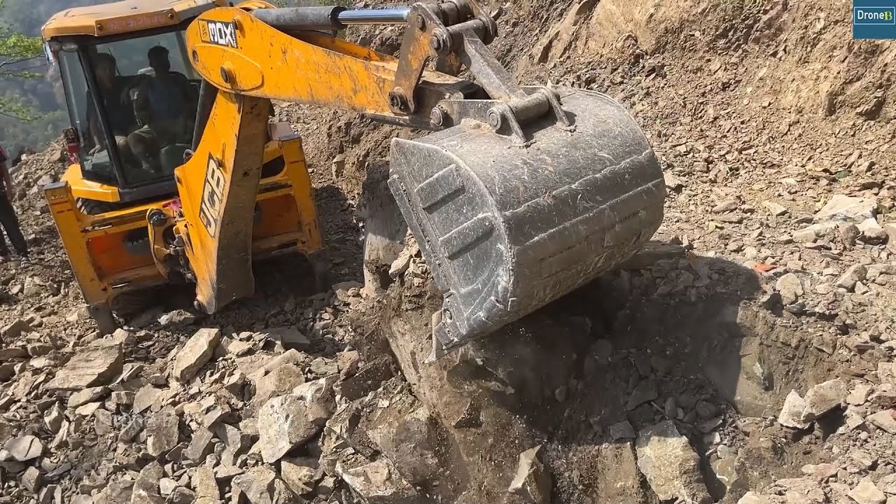 Finally Back Bucket Broke Down Cutting Scary Rocky Mountain at Windy Day