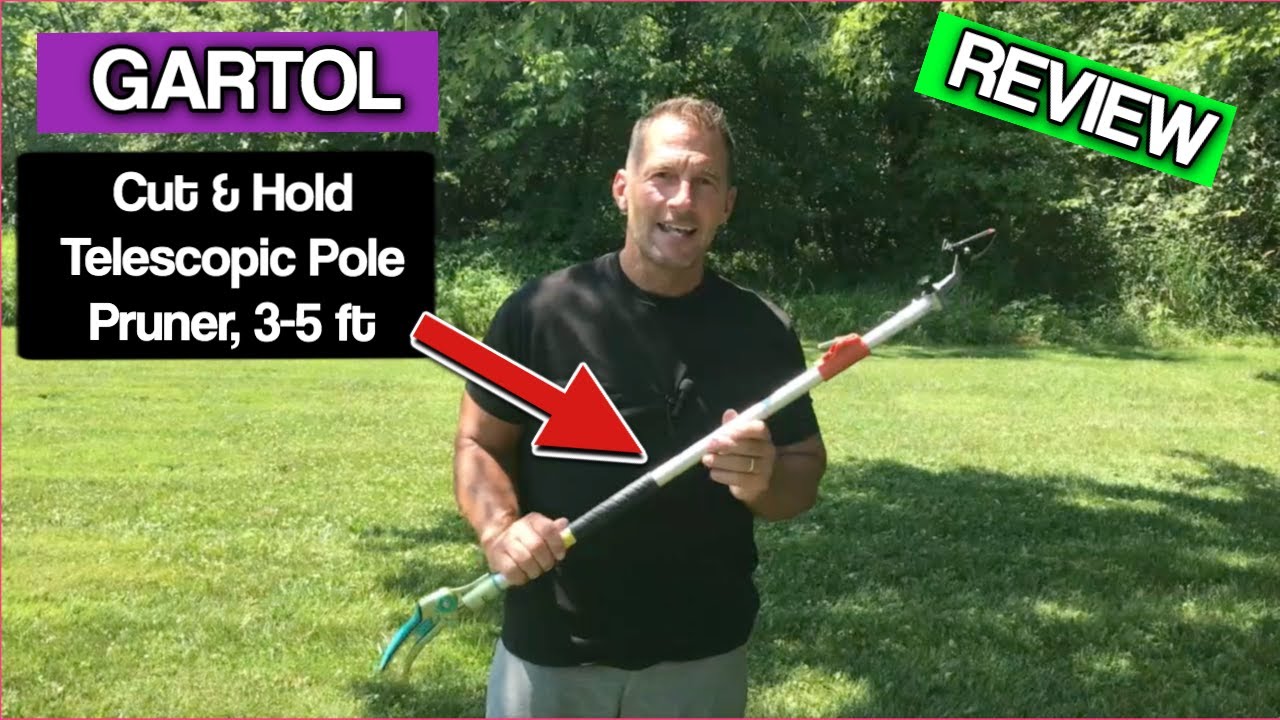 GARTOL Cut & Hold Telescopic Pole Pruner, 3 67 5 45 ft Extendable Long Reach Tree Branch Cutter
