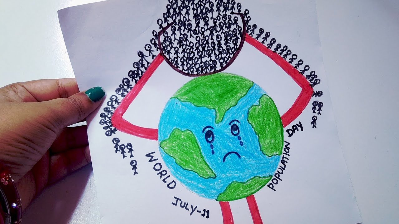 How to draw world population day easy drawing/world population day poster drawing/poster drawing