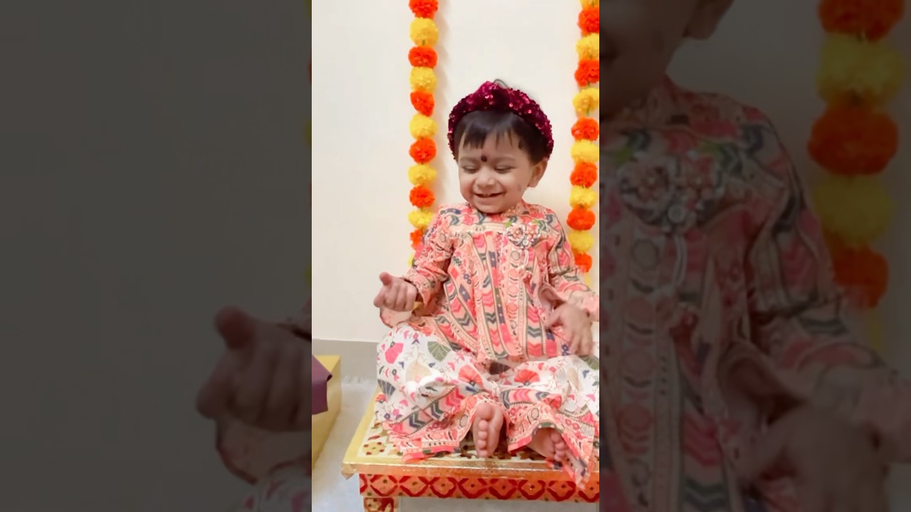 Kanyapoojan🙏🌸🍀🤌🏻| Lek maherach Son😍 | cute baby whats aap status #kanyapoojan #kidsvideo