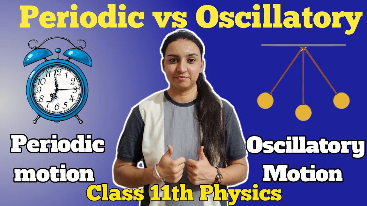 Difference between periodic and oscillatory motion. Class 11th physics. Oscillatory motion examples.