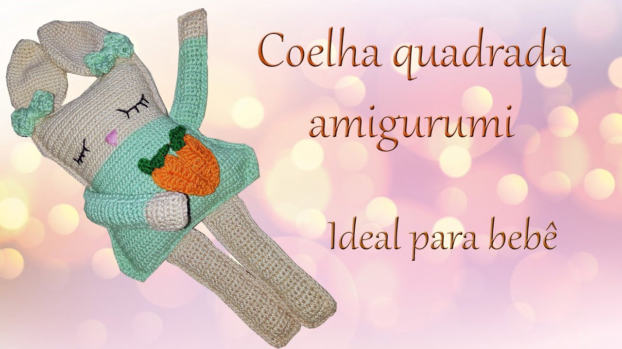 Coelha quadrada linda - AMIGURUMI