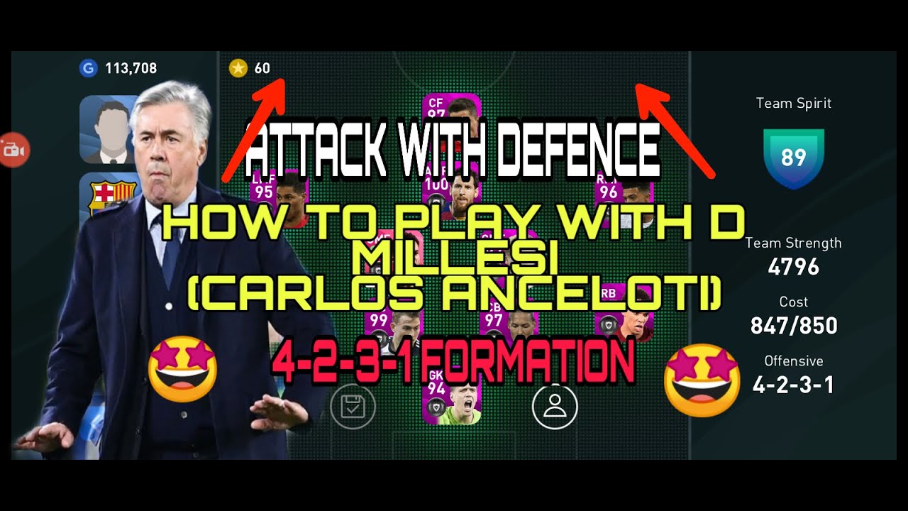 HOW TO PLAY WITH D MILLESI IN PES 2020 MOBILE|4-2-3-1 FORMATION|