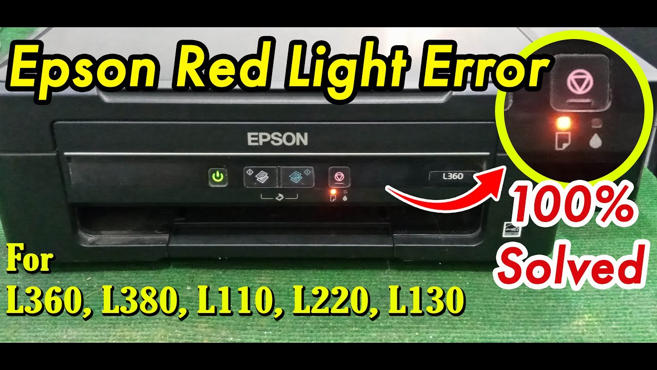 Epson L360 Мигает красный индикатор | Ошибка замятия бумаги в принтере Epson | Бумага застряла, и...