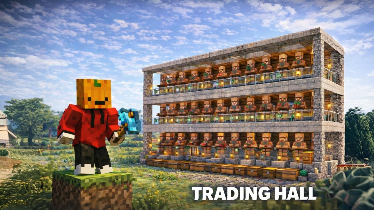 Building MASSIVE Villager Trading Hall in Minecraft! | LIVE #minecraft #gaming #mcfleet