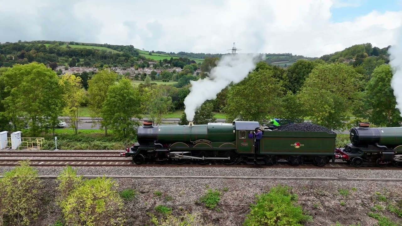 7029 + 5043 Work 5Z20 09:50 Tyseley - St Phillips Marsh Past Bathampton 26.09.2024