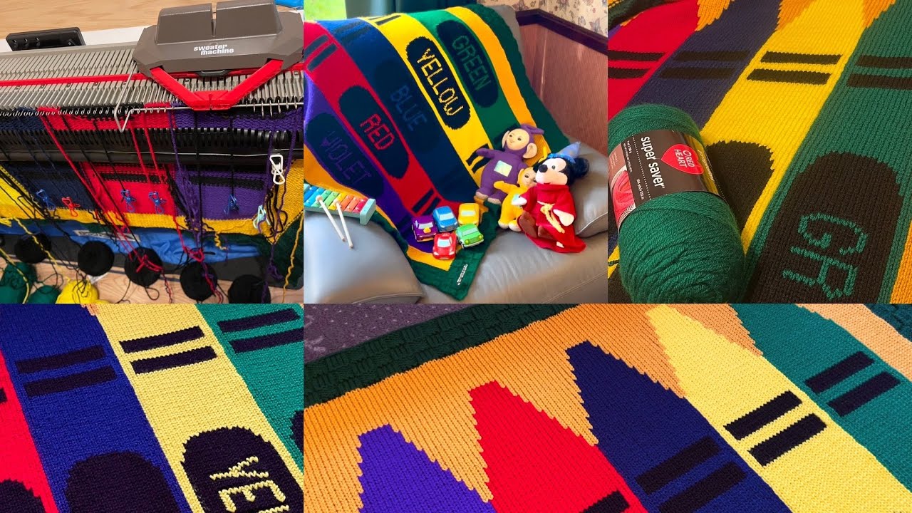 Crayons Afghan On The BOND Incredible Sweater Machine - by Pam Avara