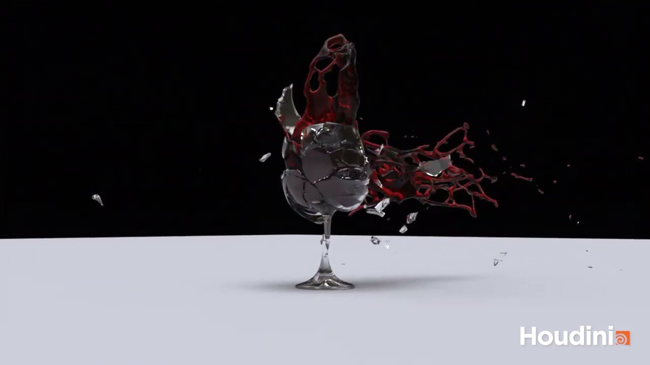 Wine Glass Shatter FX in Bullet Time | Houdini