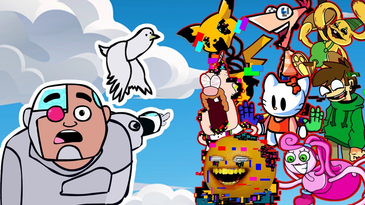 FNF - Guys Look A Birdie But All Pibby Characters Sings It 🎤(Every Turn a Different Character Sings)
