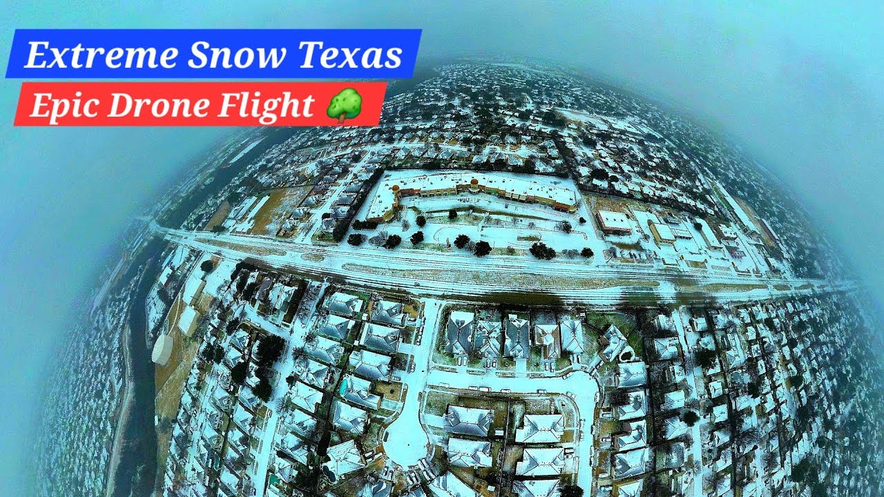 Snowfall in Texas ❄️ | Stunning 4K Drone Flight & Panoramic Views | DJI Mini 3 