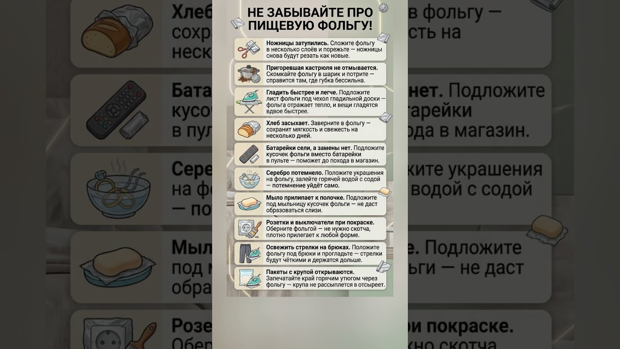 Удивительная польза пищевой фольги в быту