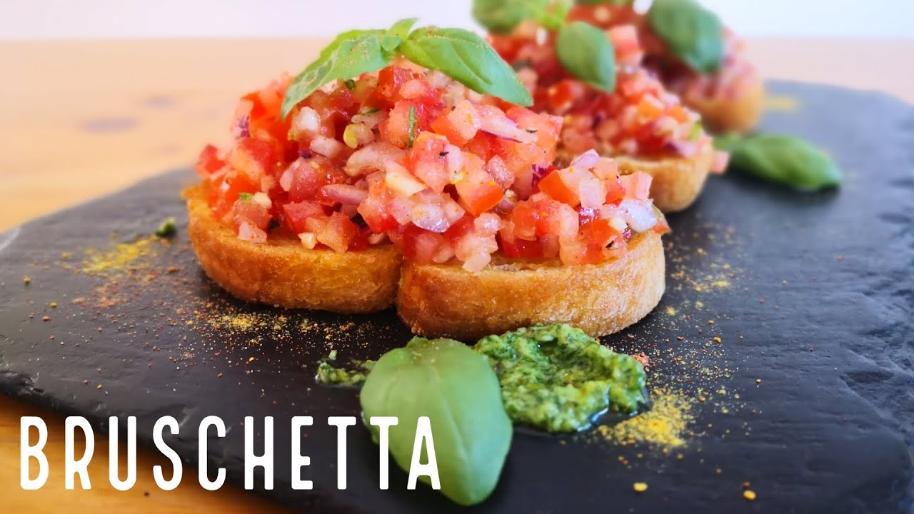 Como preparar una BRUSCHETTA italiana (receta fácil de entrada) | M U N D O  Chikinolo
