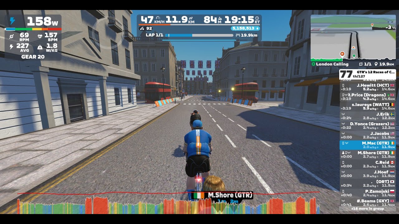 Zwift - GTR 12 Races of Christmas Stage 4 London Calling - ZRS 180-350