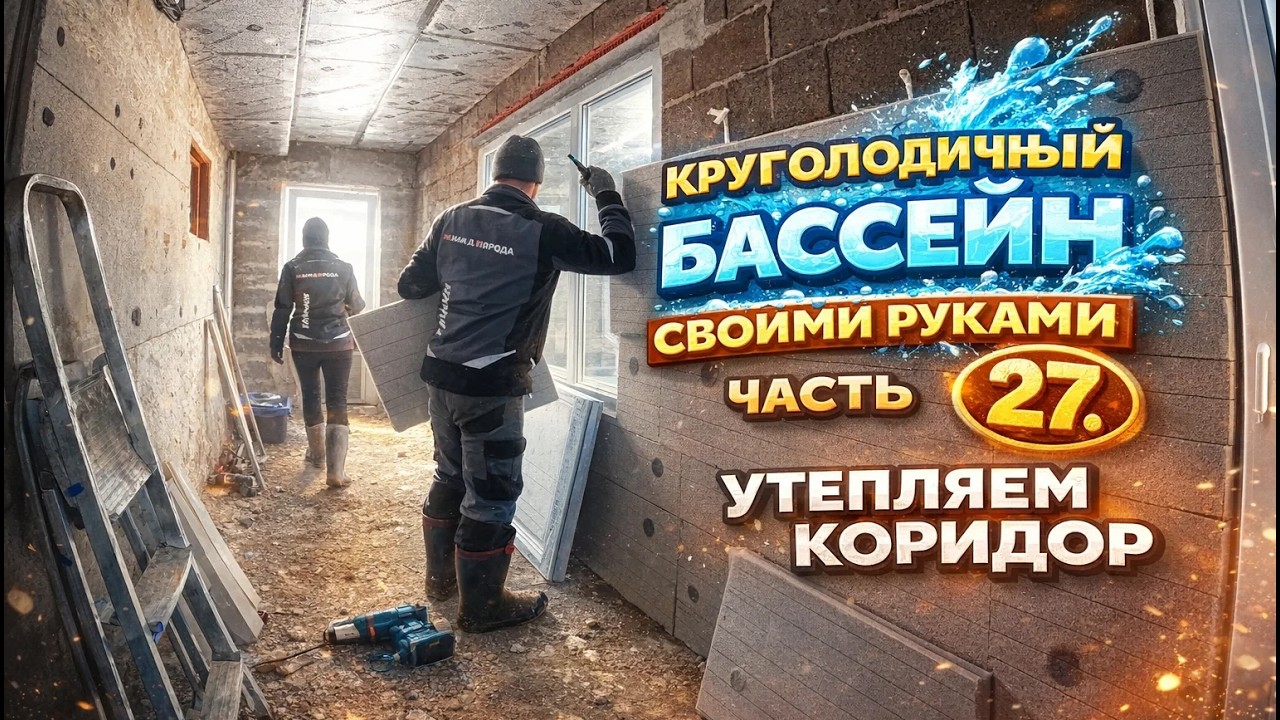 ВСЕСЕЗОННЫЙ БАССЕЙН своими руками. ЧАСТЬ 27. Утепляем коридор.