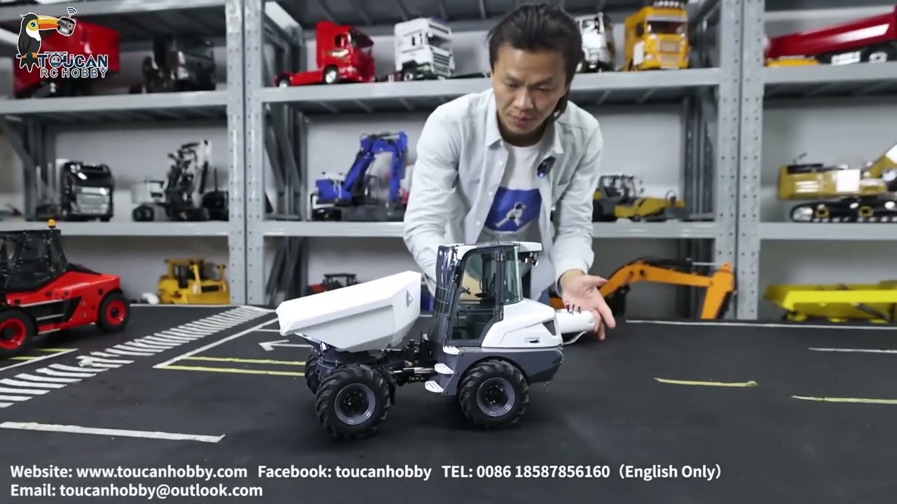 Unbox LESU 1/14 AOUE 6MDX Metal RC Hydraulic Articulated Dumper Truck 4X4, light&sound