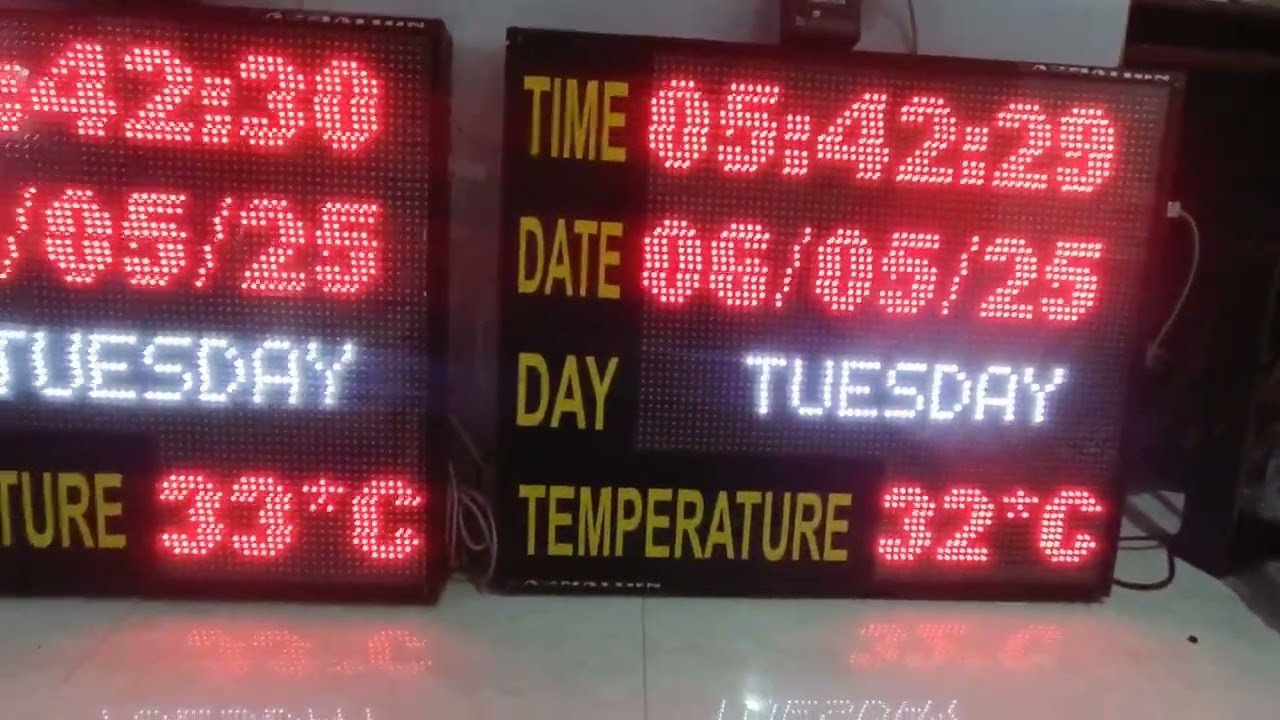 A2MATION DATE,TIME,DAY , TEMPERATURE DISPLAY BOARD (32.5 Inch x 26 Inch)