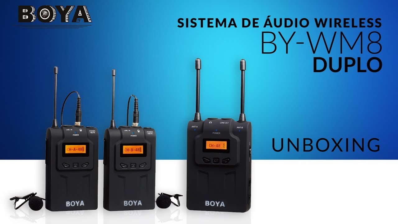 Boya BY-WM8 - Sistema Dual-Canal Microfones Lapela sem Fios - UNBOXING