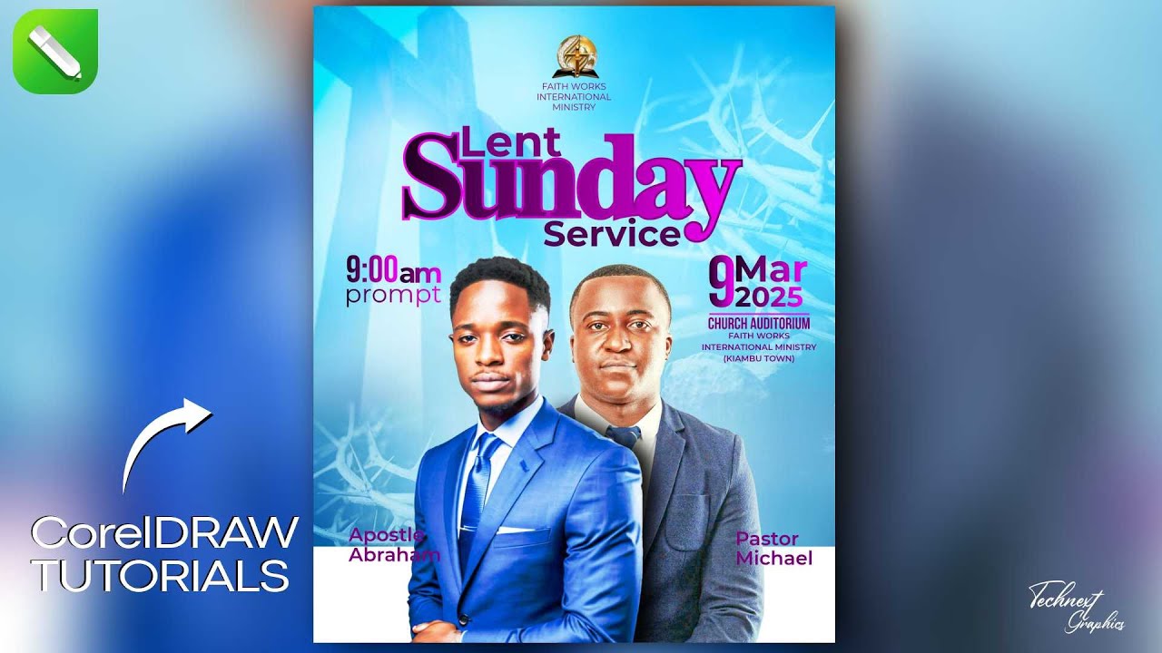 How to Design a Lent Sunday Service Flyer in CorelDRAW | Church Event Poster Design Tutorial