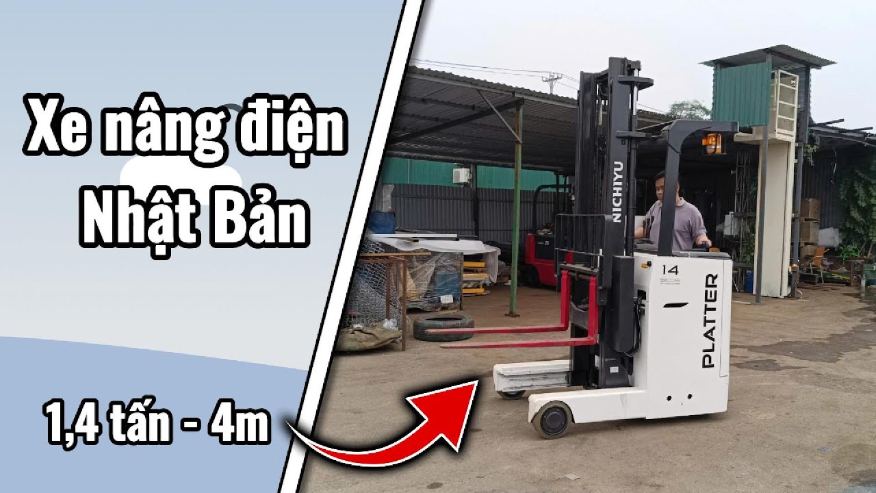 ✅Xe Nâng Điện Nhật Bản 1,4 Tấn Nâng 4m | Vận Hành Êm – Tiết Kiệm – Phù Hợp Kho Hẹp