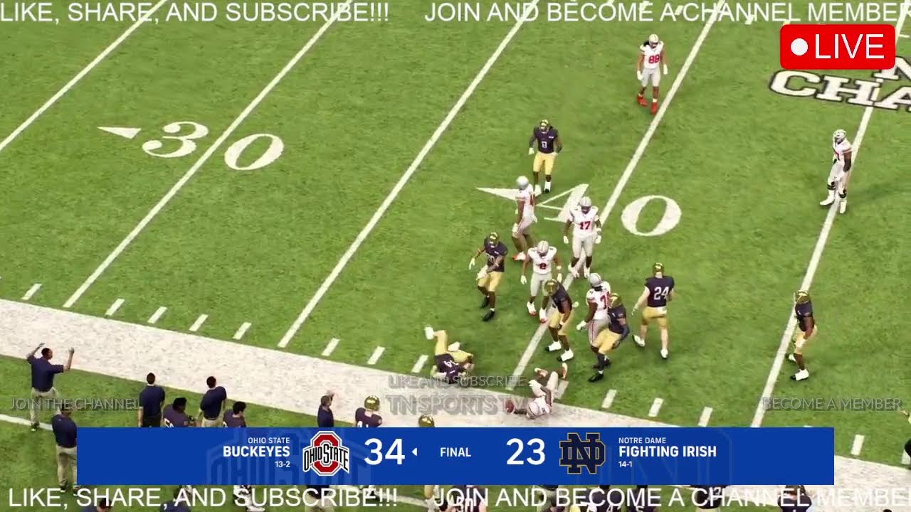 🔴LIVE : Ohio State Buckeyes Vs Notre Dame Fighting Irish | College Football Championship