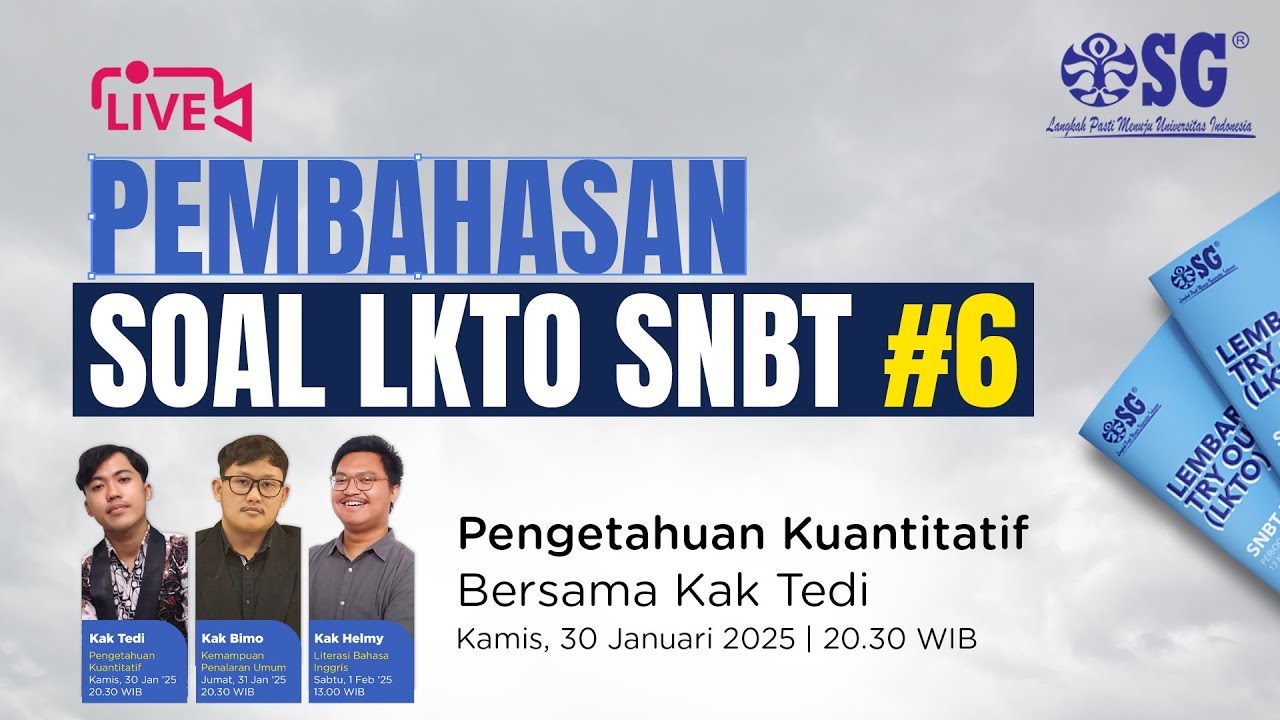 🔴[LIVE]  PEMBAHASAN SOAL LKTO SNBT 6 - PENGETAHUAN KUANTITATIF