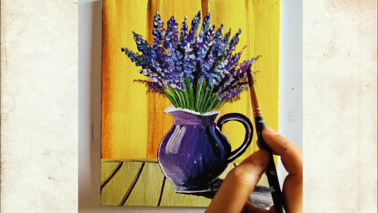 How to paint a Lavender glow on a golden contrast/acrylic painting 
