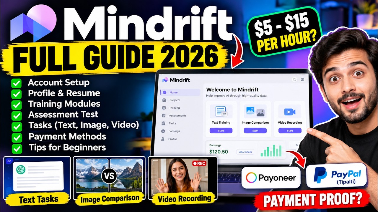 Mindrift Full Guide 2026 | Account Setup, Training, Assessment Test, Tasks & Payment