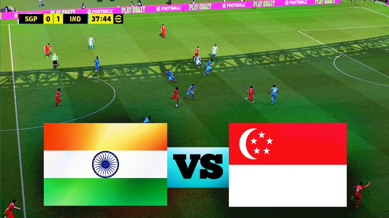🇮🇳 INDIA vs SINGAPORE 🇲🇨 | International Football Match 2025 | efootball 4k Gameplay 