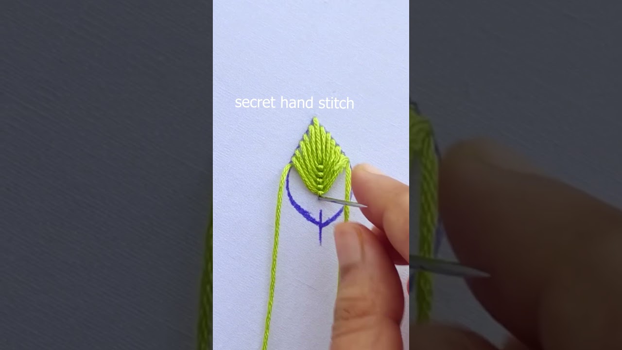 Basic easy embroidery fly leaf stitch #shortvideo #trending #embroidery