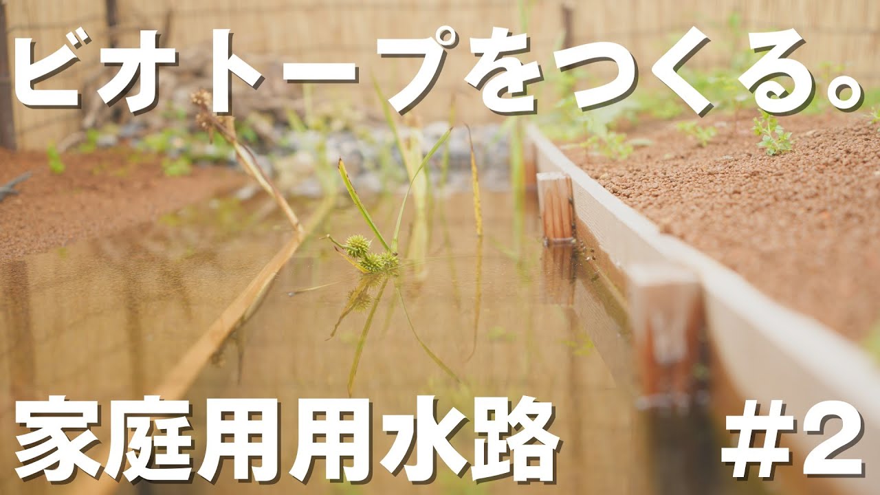 【自宅で楽しむ用水路】ビオトープをつくる。~Season3~ Part 2  【庭に小川をDIY】