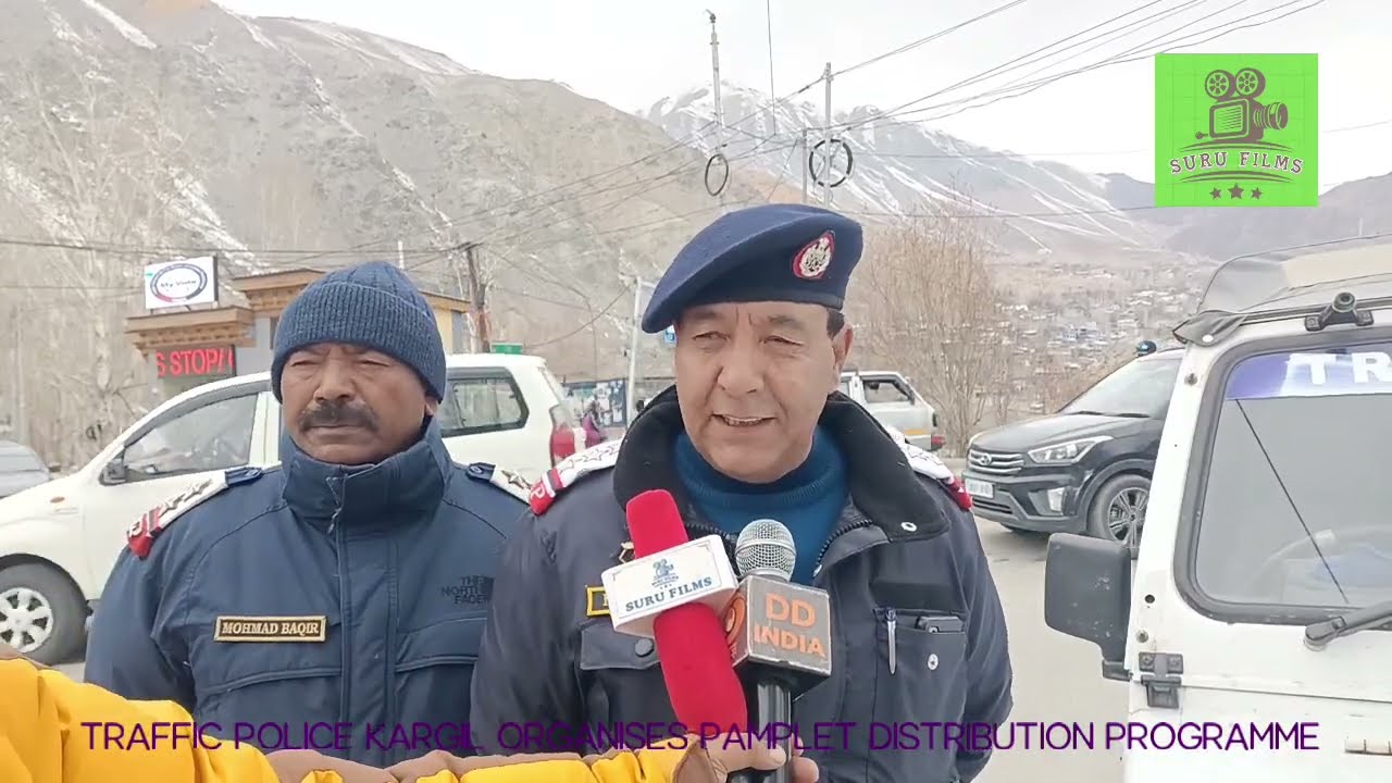 Traffic Police Kargil organised Pamplet Distribution Program Under Road Safety Month 