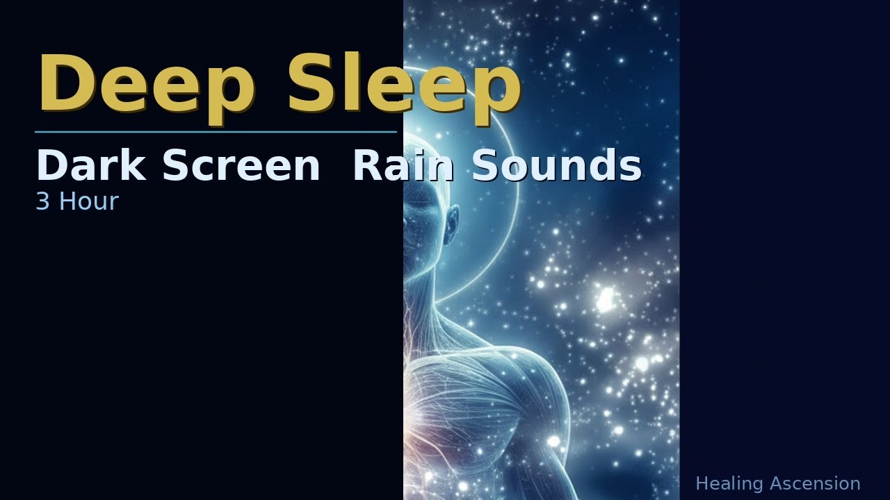 Dark Screen ☔ Rain Sounds | 3 Hours Gentle Rain for Deep Sleep & Relaxation | Black Screen