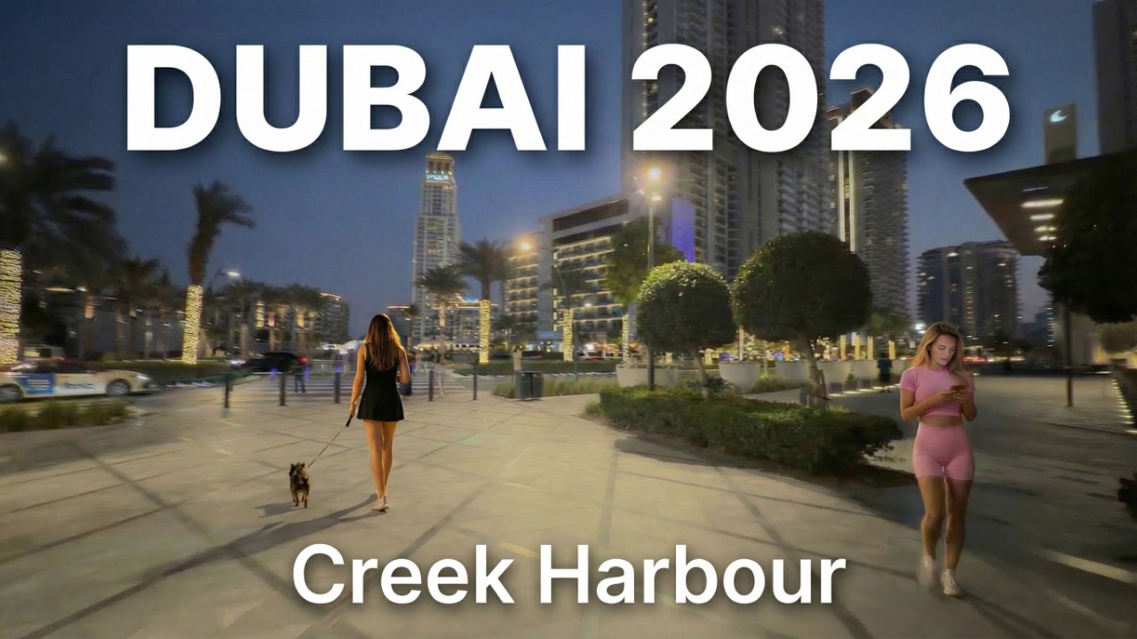 Dubai Creek Harbour - Sunset | 4K Walking Tour