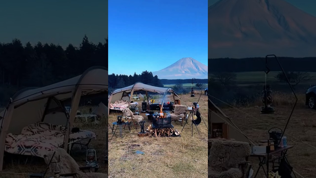 Epic Campfire Cooking Under Mount Fuji | Cozy Winter Camping Adventure 2025” 