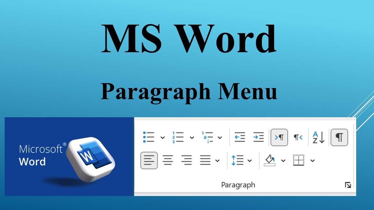 ms word paragraph menu