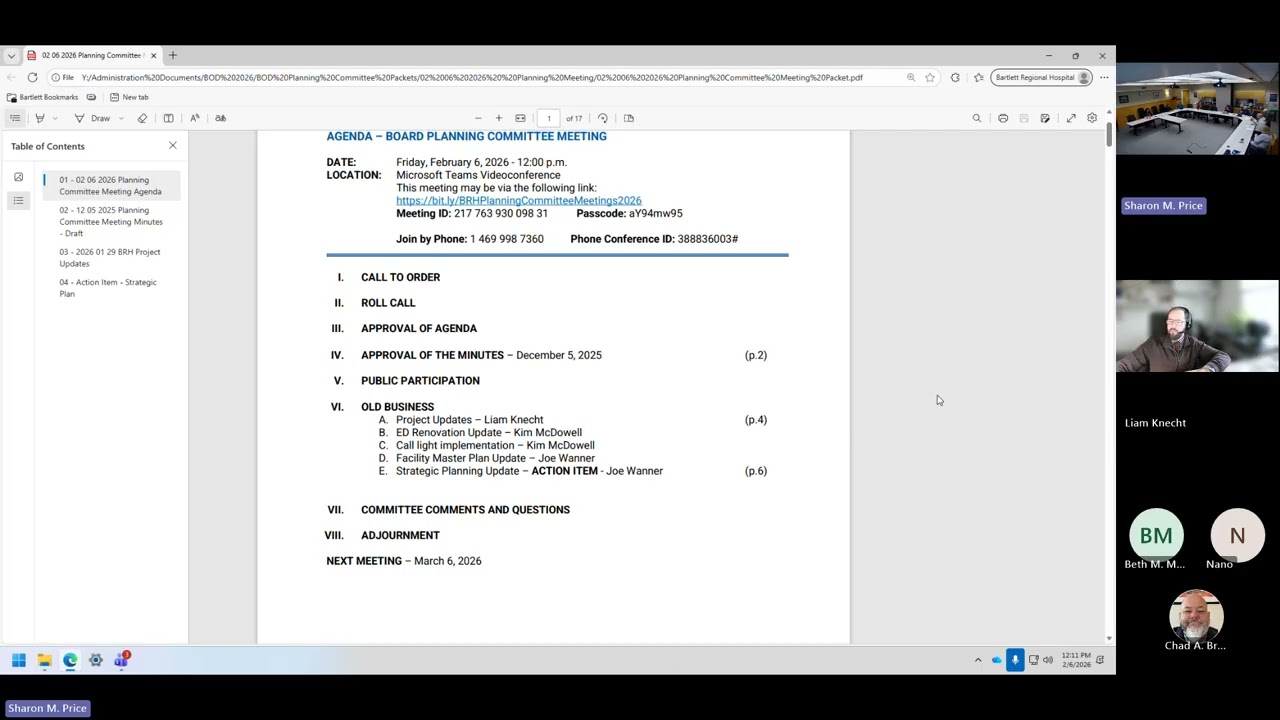 February 6, 2026 Planning Committee Meeting Recording